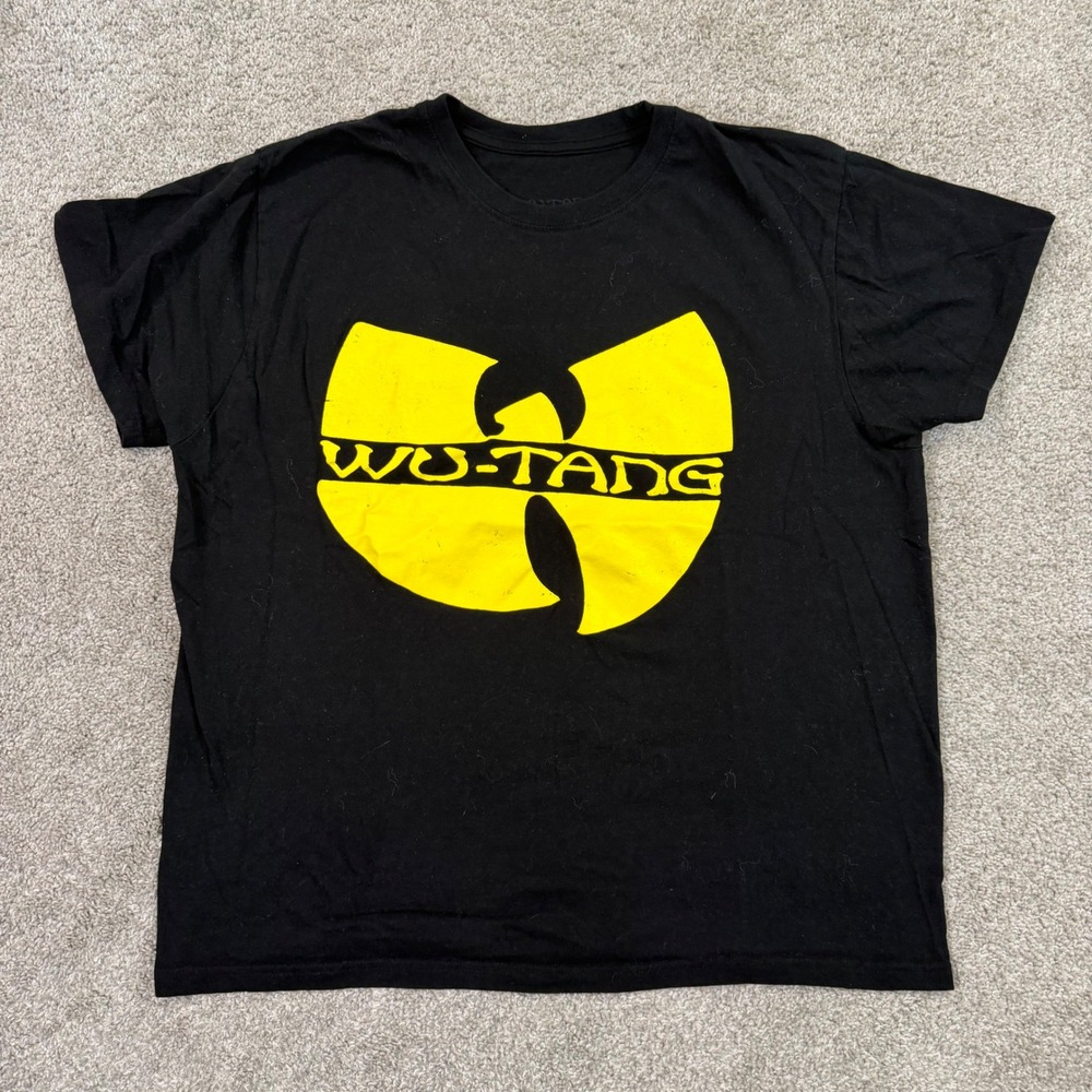 Wu-Tang Clan Graphic T-Shirt XL Black Yellow Logo Hip Hop Rap Tee Streetwear